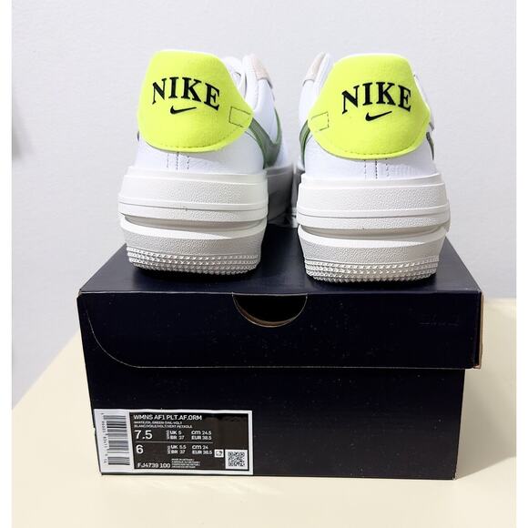 NWT: Nike - Women's Air Force 1 PLT.AF.ORM, White Oil Green W (US 7.5) - Picture 3 of 6